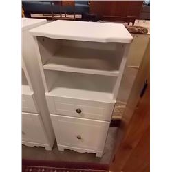 NEW WHITE SIDE TABLE - 1 DRAWER & 1 DOOR
