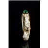 Image 2 : Chinese Shell Snuff Bottle with Green Jade Cover