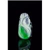 Image 1 : Burma Green Jadeite Carved Lotus Pendant
