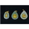 Image 1 : 3 Pc Chinese Gilt Jade Pendant