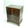 Image 1 : A small George III mahogany chest of four graduated drawers fitted brass loop handles and brushin...