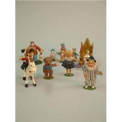 Three rare Sacul (Lucas) hollow cast characters including Andy Pandy, a Mexican on horse-back, an...