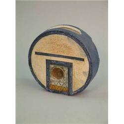 A Troika Wheel Vase Initialled H B 6 5in