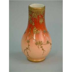 A Stevens & Williams glass baluster vase attributed to Pierre Gerard, with gilt pine frond and pr...