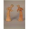 Image 1 : Tang Dynasty - pair of pottery figures of dancing girls, with traces of original paint 8in....