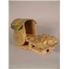 Image 1 : A Ming dynasty glazed pottery ox and cart (restored harness strut) 11.5in....