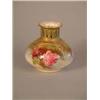 Image 1 : A Royal Worcester lobed vase, decorated with roses 4in....