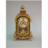 Image 1 : A Louis XV style boullework mantel clock, with gilt brass mounts, cast brass dial with enamelled...