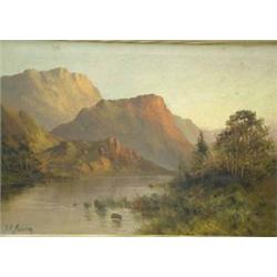 F E Jamieson (fl. 1900-1920's) oil on canvas, Loch scene, signed, 20 x 30 ins....