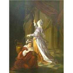Victorian School oil on canvas, Classical ladies with bow and a quiver, 27 x 20 ins....