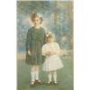 Image 1 : Louis C Goddard (Exh. 1901-21) watercolour, Portrait of Violet and Lilian Rees, signed, 17 x 10.5...