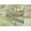 Image 1 : Mary McCrossan (d.1934) watercolour, Sailing barge on a canal, signed and dated 1909, 9.25 x 13.5...