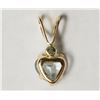 Image 3 : #7-10KT YELLOW GOLD AQUAMARINE HEART
