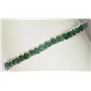 Image 1 : #8-STERLING SILVER EMERALD ADJUSTABLE BRACELET
