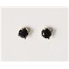 Image 1 : #10-14KT YELLOW GOLD BLACK DIAMOND EARRINGS