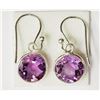 Image 1 : #22-STERLING SILVER AMETHYST EARRINGS