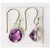 Image 2 : #22-STERLING SILVER AMETHYST EARRINGS