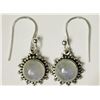 Image 1 : #28-STERLING SILVER WHITE OPAL EARRINGS