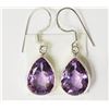 Image 1 : #31-STERLING SILVER AMETHYST EARRINGS