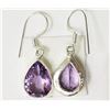Image 2 : #31-STERLING SILVER AMETHYST EARRINGS