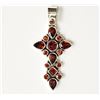 Image 1 : #32-STERLING SILVER GARNET PENDANT