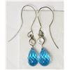 Image 1 : #45-14KT WHITE GOLD BLUE TOPAZ EARRINGS
