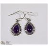 Image 1 : #47-STERLING SILVER AMETHYST EARRINGS