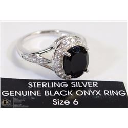 STERLING SILVER GENUINE BLACK ONYX RING