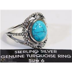 STERLING SILVER GENUINE TURQUOISE RING