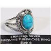 Image 1 : STERLING SILVER GENUINE TURQUOISE RING
