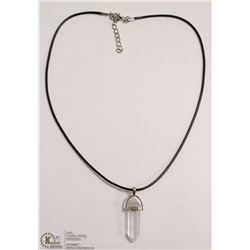 CLEAR QUARTZ SEMI PRECIOUS STONE PENDANT W/