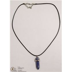 BLUE HOWLITE SEMI PRECIOUS STONE PENDANT W/