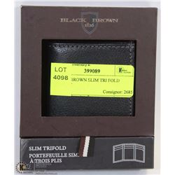 BLACK BROWN SLIM TRI FOLD WALLET