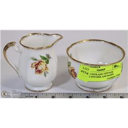 MADE IN ENGLAND VINTAGE WILLOW PITCHER AND BASIN
