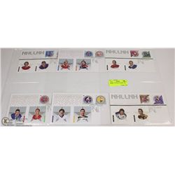 6 PCS DAY OF ISSUE STAMPS - NHL