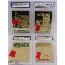 201) LOT OF 4 GOLD FOILS INCL ALEX RODRIGUEZ, HANK