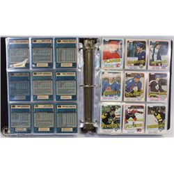 BINDER OF VARIOUS 80'S HOCKEY CARDS