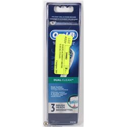 ORAL B REPLACEMENT BRUSH HEADS DUAL CLEAN