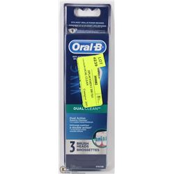 ORAL B REPLACEMENT BRUSH HEADS DUAL CLEAN