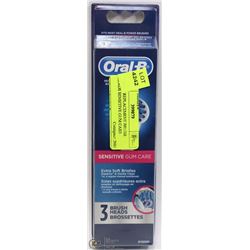 ORAL B REPLACEMENT BRUSH HEADS SENSITIVE GUM CARE