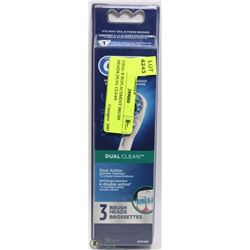ORAL B REPLACEMENT BRUSH HEADS DUAL CLEAN