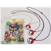 Image 1 : LOT OF THREE NEW POKEBALL PENDANTS WITH
