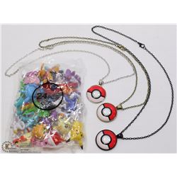 LOT OF THREE NEW POKEBALL PENDANTS WITH