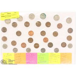 SHEET WITH VINTAGE 1 CENTS, 5 CENTS AND 10 CENTS