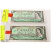Image 1 : LOT OF TWO UNCIRCULATED 1967 CANADIAN $1 BANK NOTE