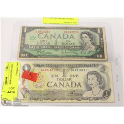 LOT WITH 1967 AND 1973 CANADIAN $1 BILLS