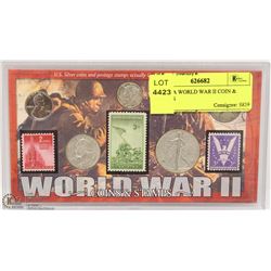 181) USA WORLD WAR II COIN & STAMPS