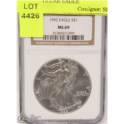 252) 1992 AMERICA TREASURY SILVER DOLLAR EAGLE