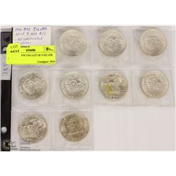 185) 1971-1976 USA LOT OF 9 SILVER DOLLARS
