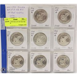 184) 1971-1974 USA LOT OF 8 SILVER DOLLARS